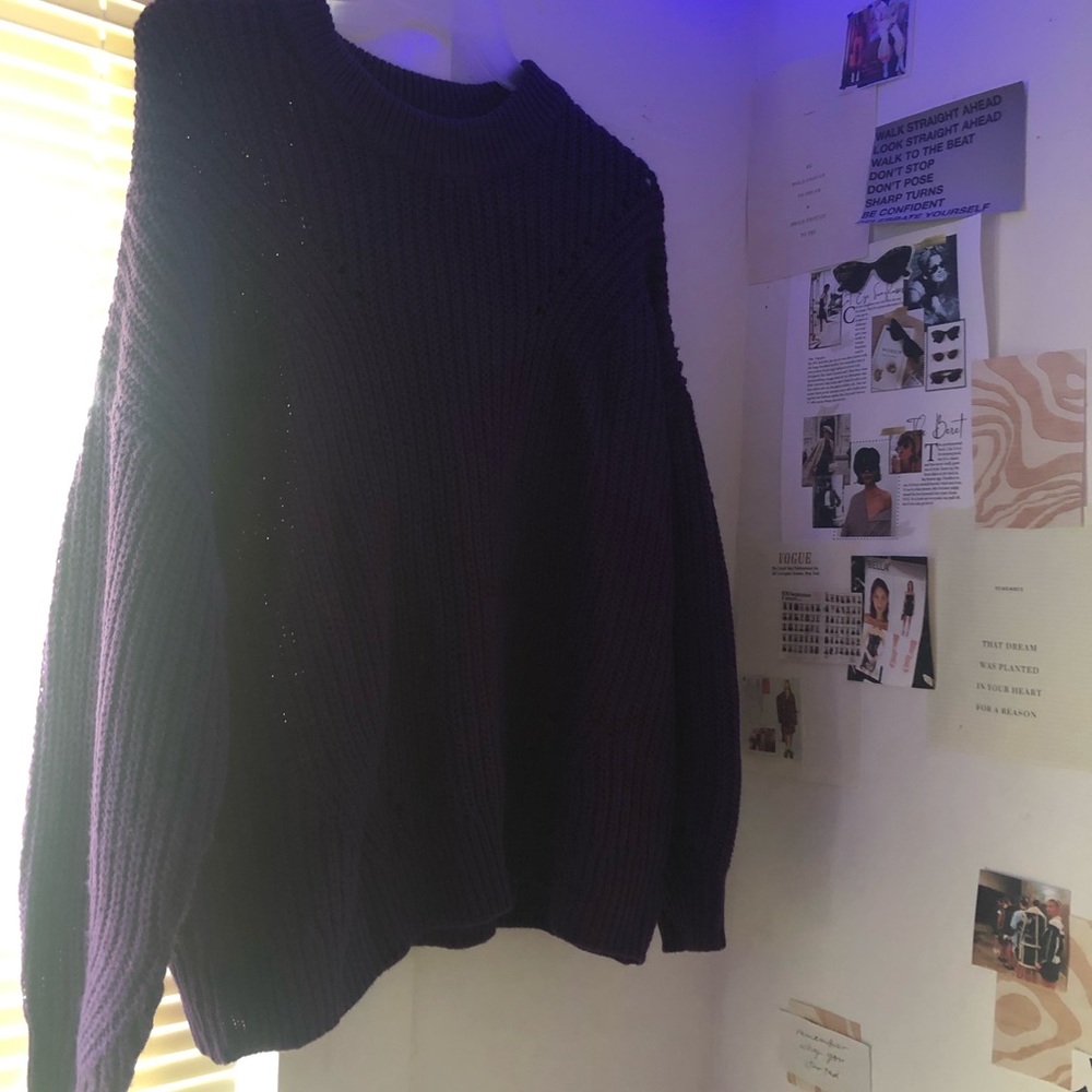 purple oversized sweater